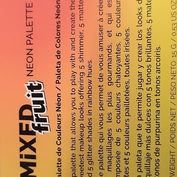 Mentos Beauty Mixed Fruit Neon Palette 15 Colors New Sealed Box - Picture 4 of 6